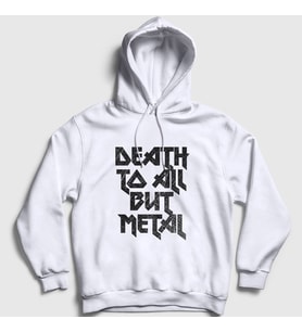 Presmono Unisex Beyaz Death To All But Metal Steel Panther Kapüşonlu Sweatshirt 378210tt (Beyaz)