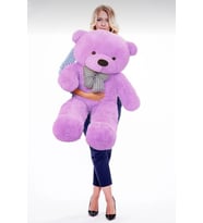 90 cm Papyonlu Peluş Ayıcık Hediyelik (Mor)