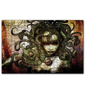 Cakapuzzle Medusa Yılan Saçlı Kadın  Puzzle Yapboz MDF (Ahşap) (500 Parça)