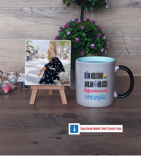 Din Kültürü Öğretmeni Fotoğraflı Dekoratif Taş, Kupa Bardak Beyaz Hediye Öğretmenler Günü Hediyesi (Model 9)