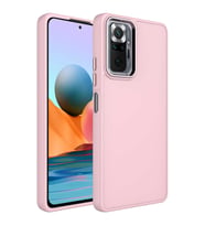Xiaomi Redmi Note 10 Pro Kılıf Luna Dışı Soft Yumuşak İçi Kadife Kılıf (Pembe)