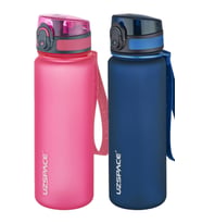 Uzspace 2'li Tritan Matara Seti 500 ml 14 Farklı Renk Seçeneği FiftyFifty (Pembe- Mor)