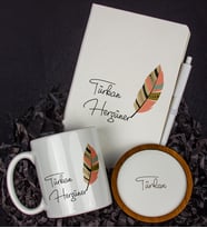 Kişiye Özel Defter Kalem Kupa Ve Bardak Altlığı Hediye Seti 103694 (Model 2)