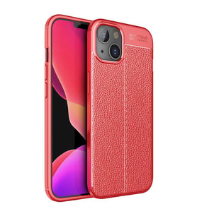 Uyumlu Model Apple iPhone 13 Mini Kılıf Deri Tarzı Niss Silikon Case (Kırmızı)