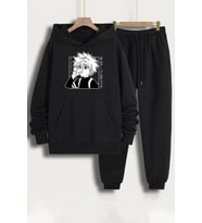 Unisex Killua Zoldyck Baskılı Eşofman Takımı (Siyah)