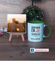 Sevgiliye Hediye Fotoğraflı Dekoratif Taş, Kupa Bardak Beyaz Hediye (Model 14)
