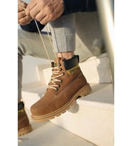 Muggo CATEX Garantili Kaymaz Taban Suya Soğuğa Dayanıklı Unisex Kışlık Bot (Camel)