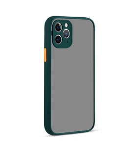 Apple iPhone 12 Pro Kılıf Zore Hux Düğme ve Kapak Zıt Renk Kılıf (Koyu Yeşil)