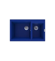 POLEX Cristalüx Granit Eviye P-1,75 1,5 Gözlü Tezgah Altı Ve Tezgah Üstü Mutfak Evyesi 81x50,5cm (Mavi)