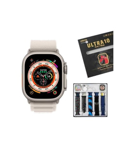 Watch 8 Ultra 10 Kordonlu Silikon Koruyuculu Bluetooth Arama ve Sosyal Medya Bildirim Destekli 49 mm Akıllı Saat (Lacivert)