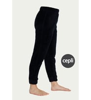 Cepli Lüx Pofuduk Polar Kışlık Pijama Altı pofcepli (Lacivert)