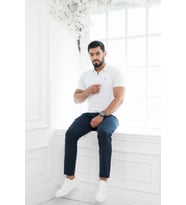 Paul Martin Fermuarlı Polo Yaka %100 Pamuk Regular Fit T-shirt (Beyaz)