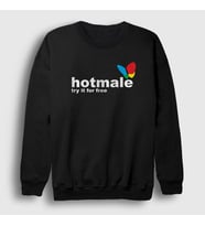 Presmono Unisex Beyaz Hotmale Try It For Free Sweatshirt 427689tt (Siyah)