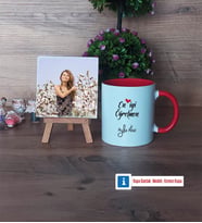 En İyi Öğretmen Fotoğraflı Dekoratif Taş, Kupa Bardak Beyaz Hediye (Model 2)