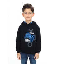 Toontoy Erkek Çocuk Baskılı Sweatshirt (Siyah)