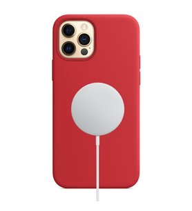 Rosstech iPhone 12-12 Pro Magsafe Lansman Silikon Kılıf (Kırmızı)