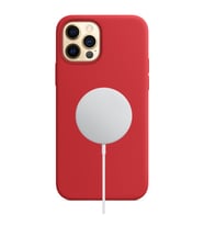 Rosstech iPhone 12-12 Pro Magsafe Lansman Silikon Kılıf (Kırmızı)
