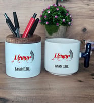 Memur Hediye Sepeti Kupa Bardak T Kulplu, Kalemlik Hediyeleri Memura Hediye (Model 2)