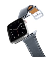 Ally Apple Watch 7-8 41mm 6-5-4 40mm Single Coil Deri Kayış Kordon 3-2-1 38mm (Gri)