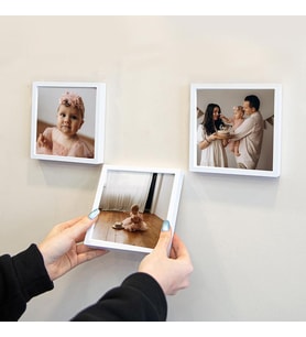 Kişiye Özel Pola Çerçeve 3'lü 14x14 cm Fotoğraf Baskılı (Beyaz)