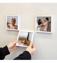 Kişiye Özel Pola Çerçeve 3'lü 14x14 cm Fotoğraf Baskılı (Beyaz)