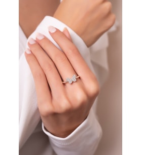 Kelebek Model Ayarlanabilir 14 K Rose Gold Kaplama Kadın Yüzük (Gümüş)