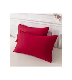 Pamuk Kumaş Kapaklı Yastık Kılıfı (2 ADET) 50 X 70 Cm (Bordo)