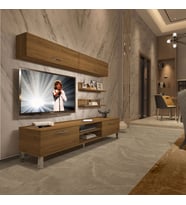 Decoraktiv Eko 5 Mdf Dvd Krom Ayaklı Tv Ünitesi Tv Sehpası (PERA MODA)