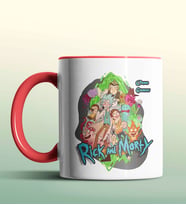 Kişiye Özel Rick and Morty Beyaz Renk Kupa (Kırmızı)