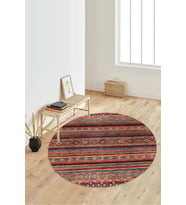 Dijital Baskılı Kaymaz Taban Yıkanabilir Yuvarlak Salon Halısı Koridor Halısı Paspas NDY-HT-645 (Çok Renkli)