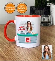 Kişiye Özel Karikatürlü Eczacı Hediye Kupa Bardak Kadın Eczacıya Tıp Bayramı Hediyesi (Turuncu)
