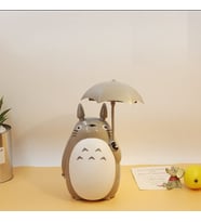 Karikatür Şemsiye Tarzı Totoro Led Gece Işığı Başucu Gece Lambası Usb Çocuk Doğum Günü Hediyesi (Beyaz)