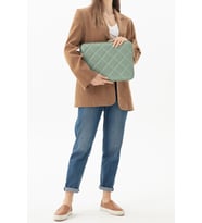 NEMO BAGS Laptop Tablet Kılıfı 16 İnç Macbook İpad Pro Air Huawei Evrak Çantası Suni Deri (Mint Yeşili)