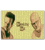 Cakapuzzle Breaking Bad Walter ve Jesse Sarı Arkaplan  Puzzle Yapboz MDF (Ahşap) (255 Parça)
