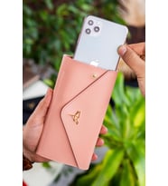 Envelope Telefon ve Bozuk Para Bölmeli Zarf Model Kadın Cüzdan (Pudra)