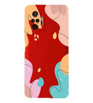 PrintiFy Xiaomi Redmi Note 10 Pro Lansman Kılıf Karışık Renkler Tasarımlı İçi Kadife Kapak (Kırmızı)