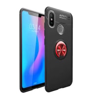 Xiaomi Mi 6X Kılıf Yüzüklü Magnetli Ravel Case (Siyah-Kırmızı)