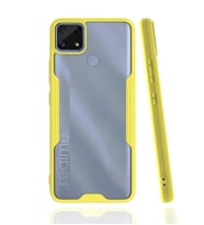 Realme C25 Kılıf Zore Parfe Kenarları Pastel Renk Silikon Kılıf (Sarı)