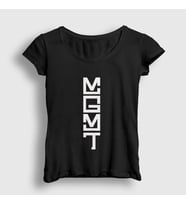Presmono Kadın Beyaz Logo Rock Mgmt T-Shirt 491758tt (Siyah)