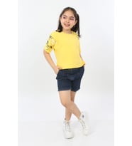 Toontoy Kız Çocuk Street Baskılı Tişört (Koyu Sarı)