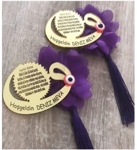 Kişiye Özel Pleksi Bebek Magnet Hatıra (Gümüş)