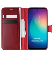 Microsonic Reeder S19 Max Pro S Zoom Kılıf Delux Leather Wallet Siyah (Kırmızı)