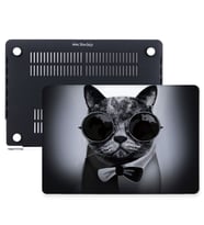 MacBook Pro Kılıf HardCase Touch Bar A1707 A1990 Uyumlu Koruyucu Kılıf Cat01NL (Siyah - Ceviz)