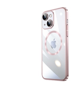 Uyumlu Model Apple iPhone 13 Kılıf Magsafe Kamera Koruma Hoparlör Filitreli Kapak (Rose)
