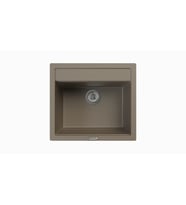 POLEX Cristalüx Granit Eviye P-08 Tezgah Altı Ve Tezgah Üstü Kare Mutfak Evyesi 55,5x50cm (TOPRAK-KAHVE)