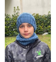 ÇOCUK BERE BOYUNLUK YUMUŞAK YÜN TAKIM (Mavi)