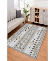 Dijital Kaymaz Taban Yıkanabilir Renkli Salon Halısı Mutfak Halısı Yolluk ND-SM-31 (Gri)
