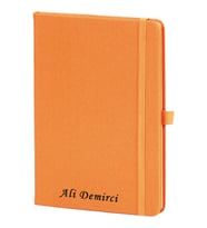 Kenarları Renkli İç Cepli Tarihsiz Defter (Turuncu)