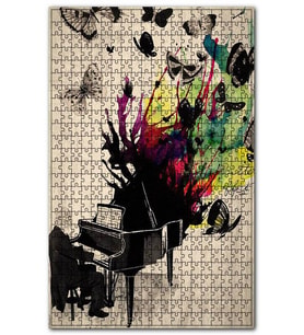 Cakapuzzle Piyanodan Müzik Eşliğinde Kelebek Esintisi Puzzle Yapboz MDF (Ahşap) (255 Parça)