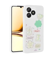 Realme C53 Kılıf Kabartma Figürlü Parlak Toys Oyuncak Silikon Kılıf (Beyaz)